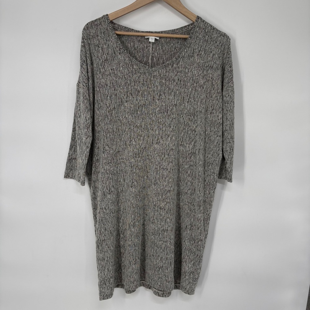 Pure Jill J. Jill‎ Womens  Linen Blend Oversized Tunic Top Size M Stretch Ribbed